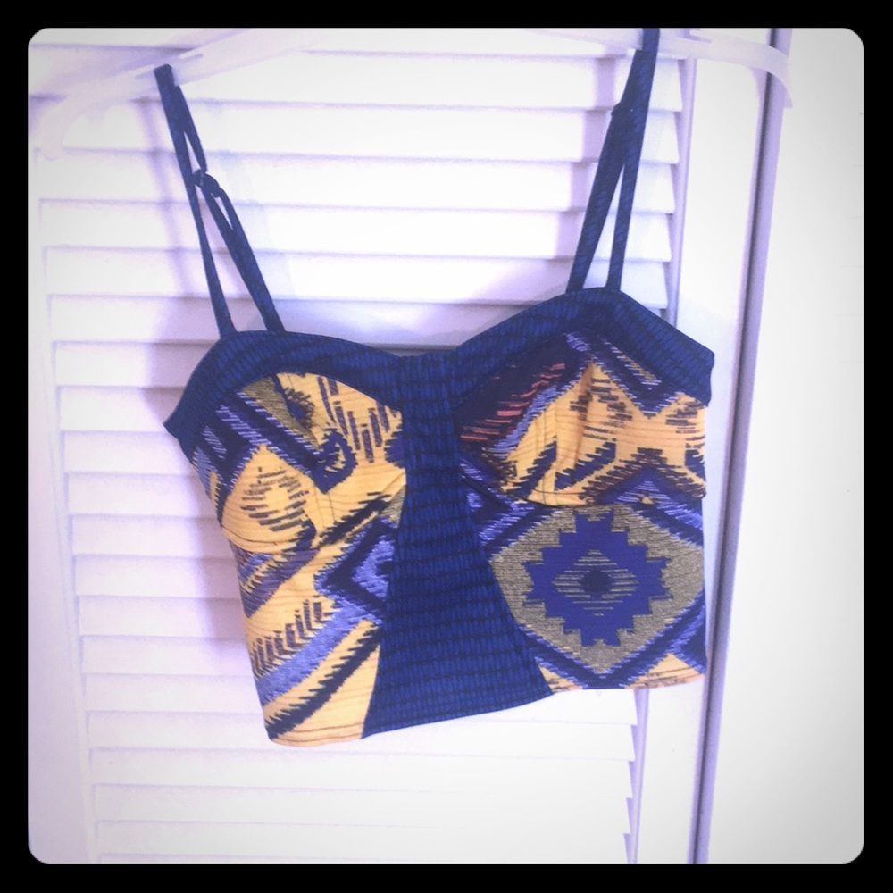 Crop top blue and yellow